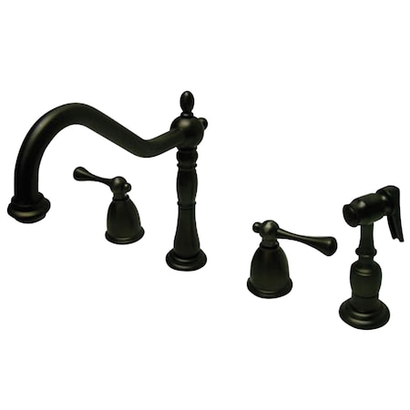 Kingston Brass Widespread Kitchen Faucet, Oil Rubbed Bronze KB7795BLBS